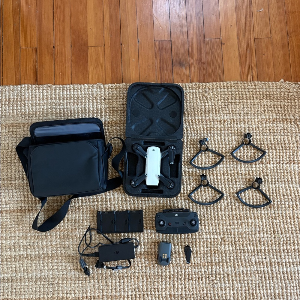 DJI Spark drone with accessories
